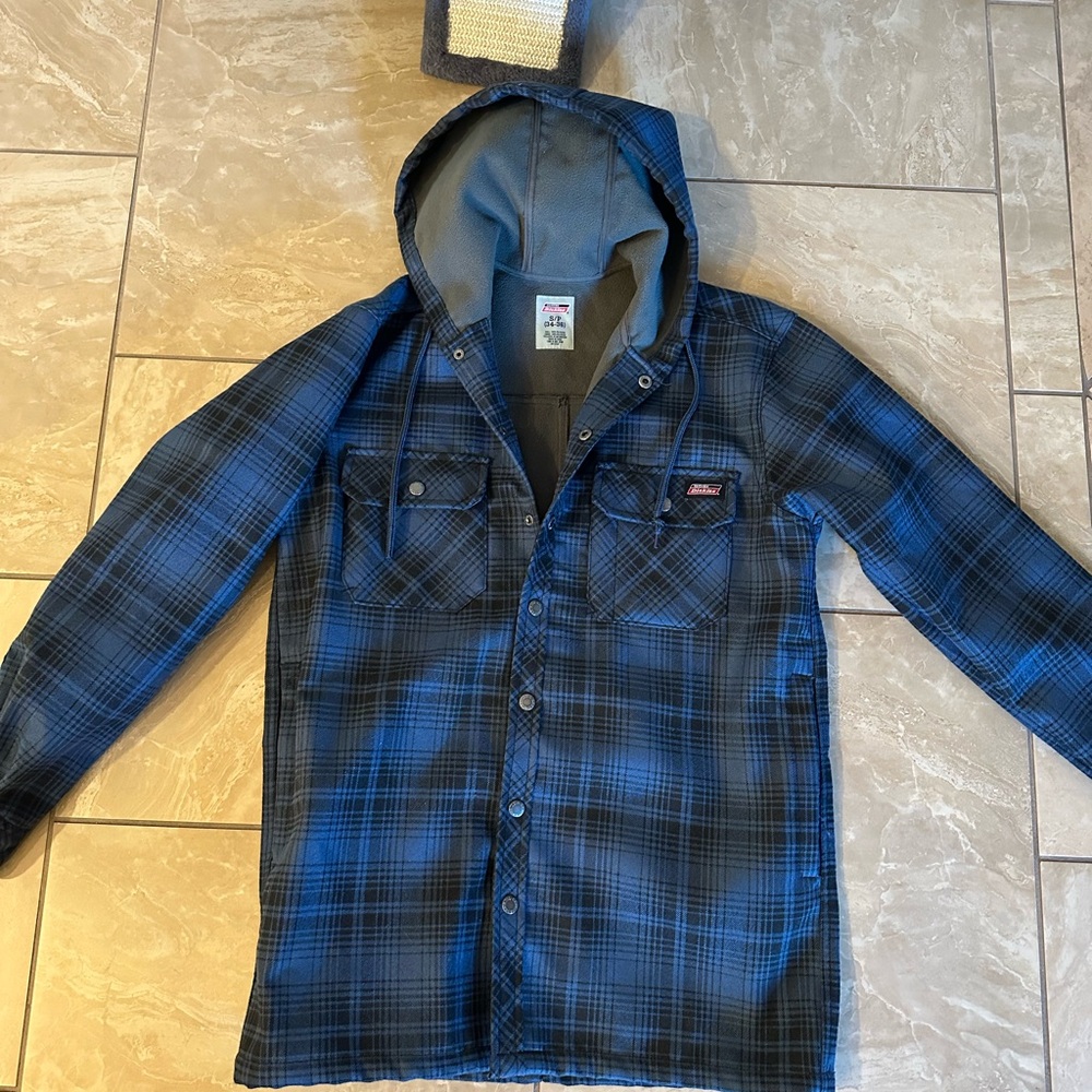 Dickies Blue Checkered Fleece-Lined Jacket